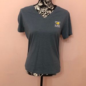 Heather blue V neck tee, Salty Dog Cafe, women’s fit size Large